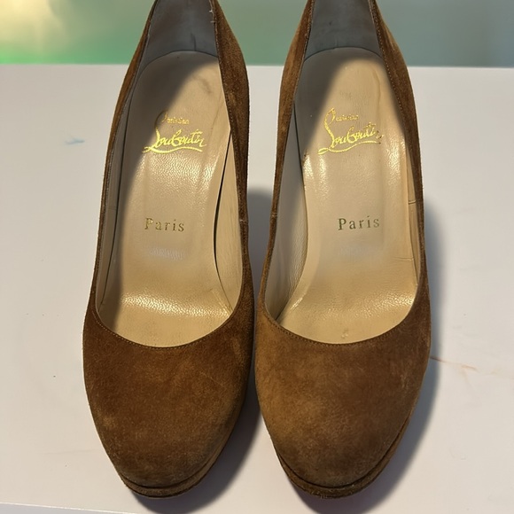 Christian Louboutin suede platform heels, GUC - Picture 2 of 7